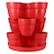 Emsco Group Stackable Flower Tower Planter, Holds up to 9 Plants, Great Both Indoors and Outdoors, Red 2387-1 - alternate 1